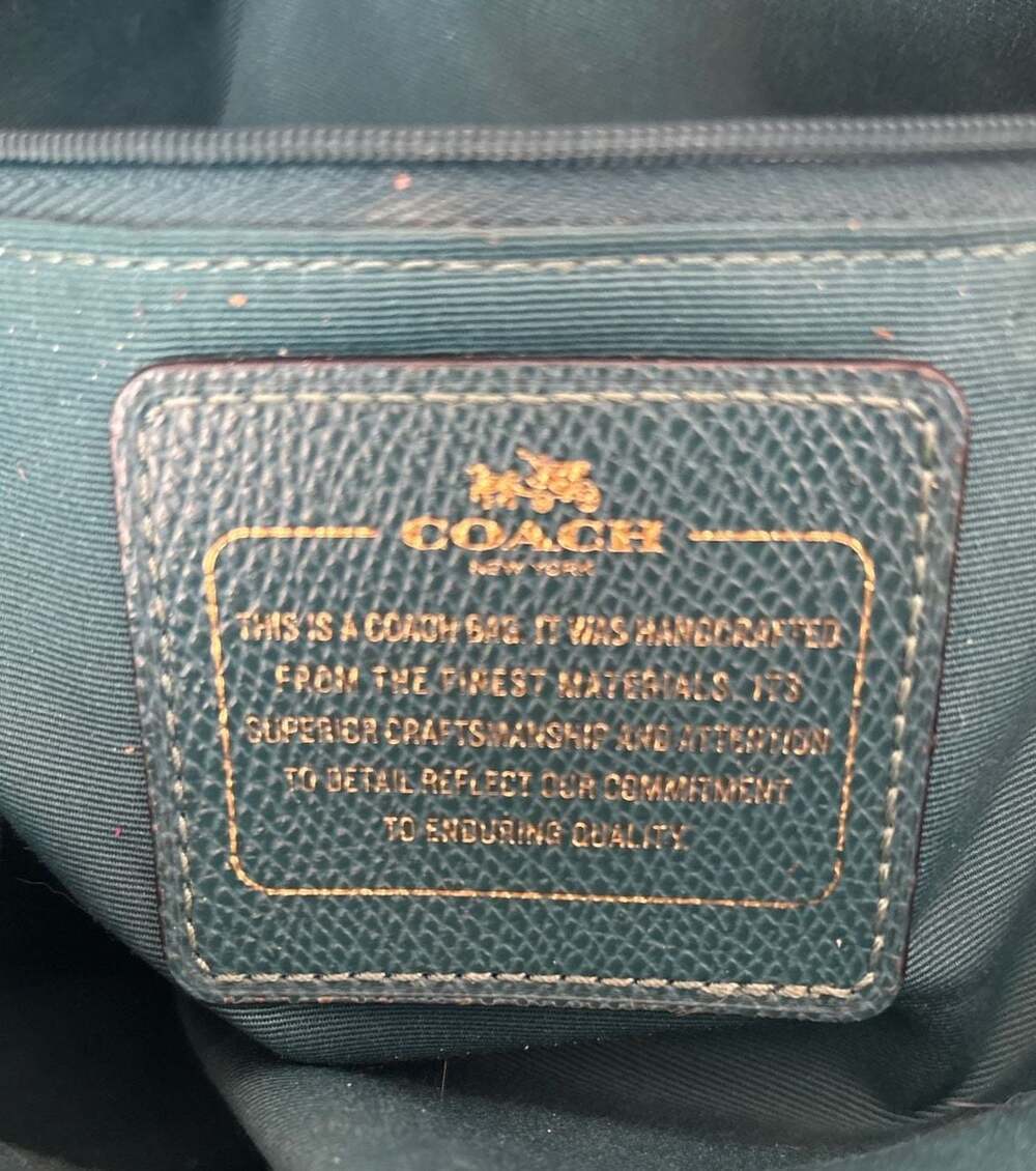 Coach City Zip Tote in Crossgrain Leather Dark Teal F36875 - Picture 5 of 7